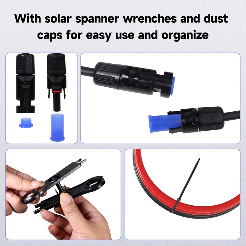 unrulysoul 10FT 10 AWG Solar Panel Extension Cable, 10AWG Solar