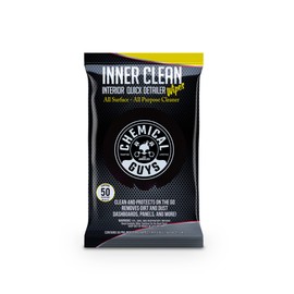 Chemical Guys InnerClean Interior Quick Detailer & Protectant Wipes – 50 Pack Multi Surface Interior Cleaner Wipes for Dashboards, Doors and Seats – Safe for Cars, Trucks, SUVs, RVs and Home Use