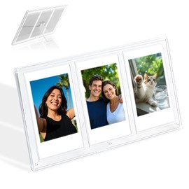 Mini Picture Frame for 2x3 Films, MaehSab 3 Grid Clear Table Photo Frame for Mini Photo Instant Film