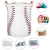 Bardic Large Laundry Basket Baseball Texture Laundry Hamper with Leather