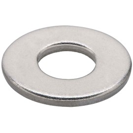 Small Parts 316 Stainless Steel Flat Washer, Plain Finish, Meets DIN 125, M3 Hole Size, 3.2mm ID, 7mm OD, 0.5mm Nominal Thickness (Pack of 100)