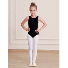WEGETIT Gymnastics Leotards for Girls Gymnastics Ballet Sleeveless Tanktop Leotard (Black,2-4 Years)