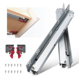 knobelite 1 Pair 18 Inch Undermount Drawer Slides, Self Soft Close Full Extension Drawer Rails Concealed Drawer Runners Adjustable Locking Devices Mounting Brackets Screws Included