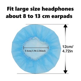 PESLNG Disposable Headphones Cover, Pack of 100, Blue, Elastic and Stretchy, Hygienic Protective Cases for Headphones (8-13 cm), Ideal for Home, Sports and Office