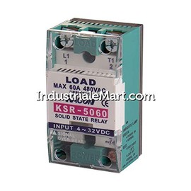 KSR5060ZD, Solid State Relay, Over Temperature Alarm, Single Phase, Zerocross, Input 4-32VDC, Load Voltage 90-480VAC, 60A, 5000 Dielectric Strength