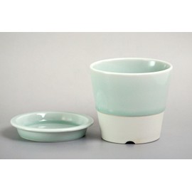 波佐見焼 「 essence(エッセンス) 」 es テーブルポット (植木鉢) 青磁釉色 13684