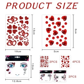 8 Face Stickers, Glitter Stickers, Rhinestone Stickers, Party Decoration Face Stickers, Stage Dress-Up Face Stickers