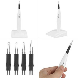 Akozon Gutta Percha Cutter Gutta Percha Dots Cutter, Wireless Dental Cordless Tooth Gum Gutta Percha Cutter Heater with 4 Pieces Fever Needle (EU Plug)