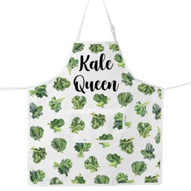 MYSOMY Kale Kitchen Apron Kale Kitchen Gifts Kale Themed Gifts Kale Queen Apron Vegetarian Kitchen Apron (Kale Queen UK)