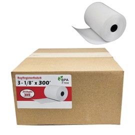 (24 Extra Large Rolls) 3 1/8 x 300 Thermal Paper Receipt Rolls fits all Clover POS Cash Register Printers Star SCP700 TSP100 TSP300 TSP400 TSP500 TSP600 TSP 700 TSP2000 CT S300 from BuyRegisterRolls