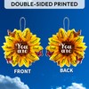 Sunflower Car Hanging Rear View Mirror Accessories with Bible Verse,