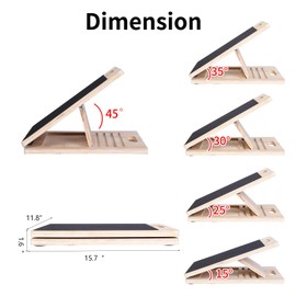 Portable Wood Slant Board for Calf Stretching Squats Calf Stretcher Physical Therapy Equipment Adjustable Incline Board