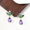 DEYOUM Crystal Leaf Earrings for Women Cluster Rhinestone Crystal Green
