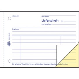 AVERY Zweckform AVERY Zweckform 1713 Lieferschein speziell für Österreich (A6 quer, 2x40 Blatt, selbstdurchschreibend mit farbigem Durchschlag, zur Erfassung aller relevanten Lieferpositionen) weiß/ gelb