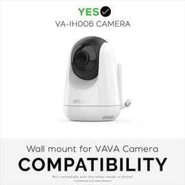 BRAINWAVZ Adheasive Wall Mount for VAVA Baby Monitor Camera (VA-IH006) Shelf - No Screws, Easy to Install, No Mess, Strong Mount Holder, White