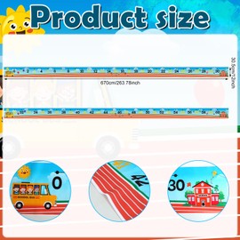 Nuanchu 2 Pcs Kids Number Line Floor Mats 0-30 31-60 Number Mats 22 ft x 12 Inch Educational Mats with Number Line Back to School for Kids Home School Classroom Math Learning(Path Floor)