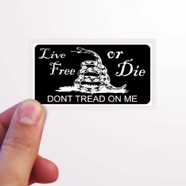 StickerX Dont Tread On Me Live Free or Die Sticker Gadsden USA Freedom Patriot no Mandate - 50 Pack
