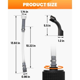 Seppicsa VP Gas Can Hose, 1 PCS Racing Fuel Jug Hose with Bender, Fuel Filler Hoses compatible with Jegs's Racing Fuel Jug 3/5/5.5 Gallon Gas Cans feature 3/4" NPT threads