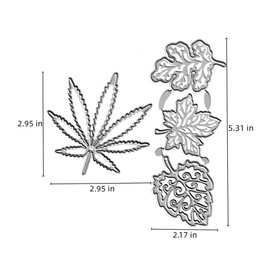 4pcs Autumn Maple Leaves Cutting Dies, Fall Leaves Thanks Die Cuts Metal Embossing Stencils Template Mould for Card Scrapbooking and DIY Craft Album Paper Card Decor