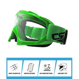 CRG Sports Motorcycle Goggle ATV Dirt Bike Off Road Racing Motocross Goggles for Men, Women, Adults