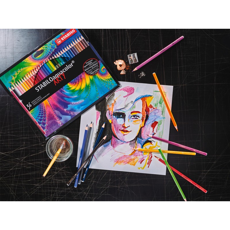 Aquarellable Colouring Pencil - STABILOaquacolor - ARTY - Tin of