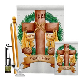 Ornament Collection King of The Judeans Garden House Flag Kit Religious Faith Hope Grace Peace Dove Christian Religion Easter Decoration Banner Small Yard Gift Double-Sided, Made in USA