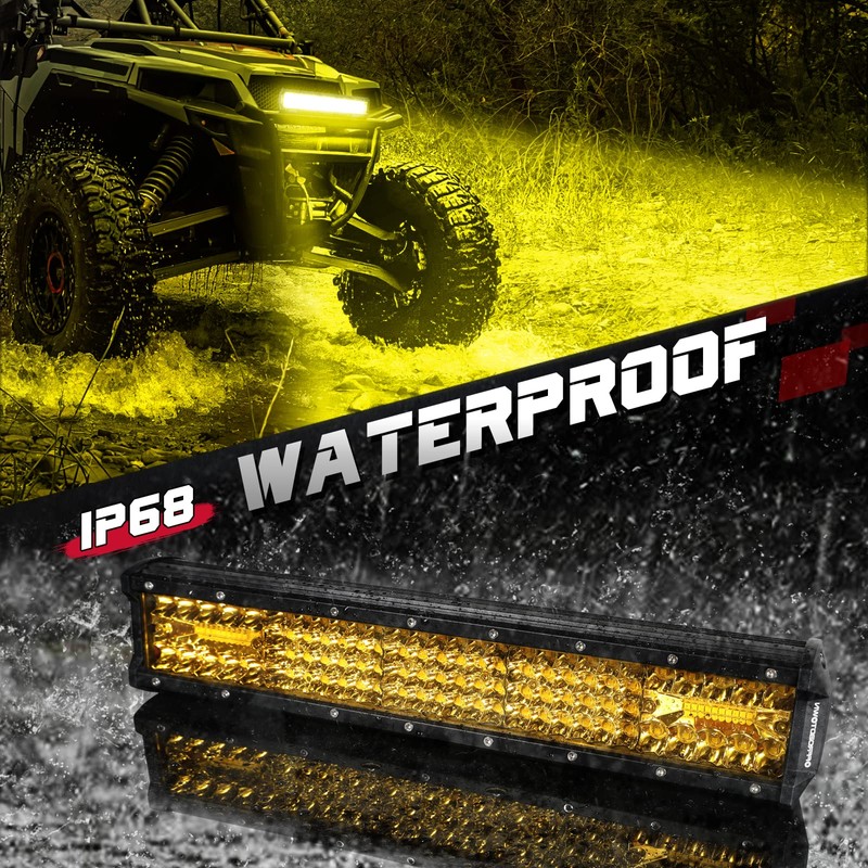 Amber LED Light Bar, OFFROADTOWN 15'' 224W Quad Row Spot
