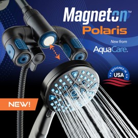 AquaCare Polaris High Pressure Multi Zone 208 Setting Shower Head & Handheld 3-way Combo System - Magnetic Docking Handle, Stay-Clean Jets, 6 ft. Metal Hose, Oil Rubbed Bronze, Top American Brand