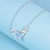 WINNICACA Butterfly Crystal Necklace Sterling Silver Birthstone Jewellery Gifts for