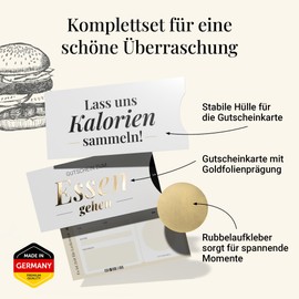 Creatastic® - Go to Food Voucher, Cover, Card and Scratch Sticker, Design Your Own Voucher, Restaurant Voucher, Gifts for Girlfriend, Voucher Card, DIN Long