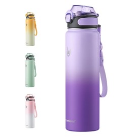 Enerbone 32 oz Insulated Water Bottle, Stainless Steel Bottle with Carrying Strap, Double-Wall Vacuum Insulation Design, Leakproof Sports Bottle with Straw, Keep Drinks Cold or Hot for Hours