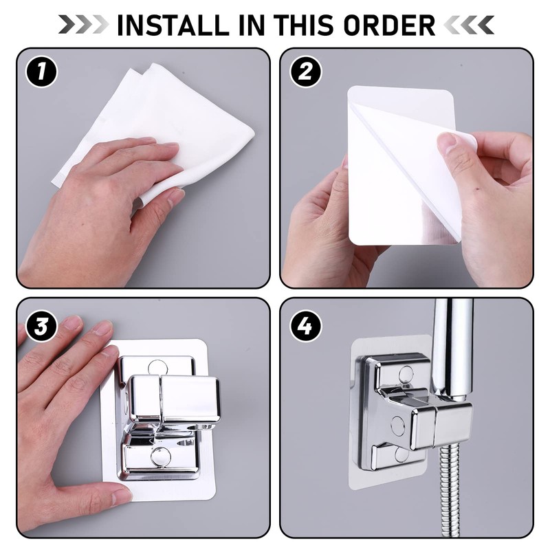 Shower Head Holder, 360° Adjustable Shower Holder Strong Paste Shower