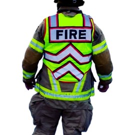 FIRE NINJA - Ultrabright Safety Fire Vest | Class 2 Reflective - High Visibility - Double Breakaway Zipper (as1, alpha, 3x_l, regular, regular, Red/Yellow)