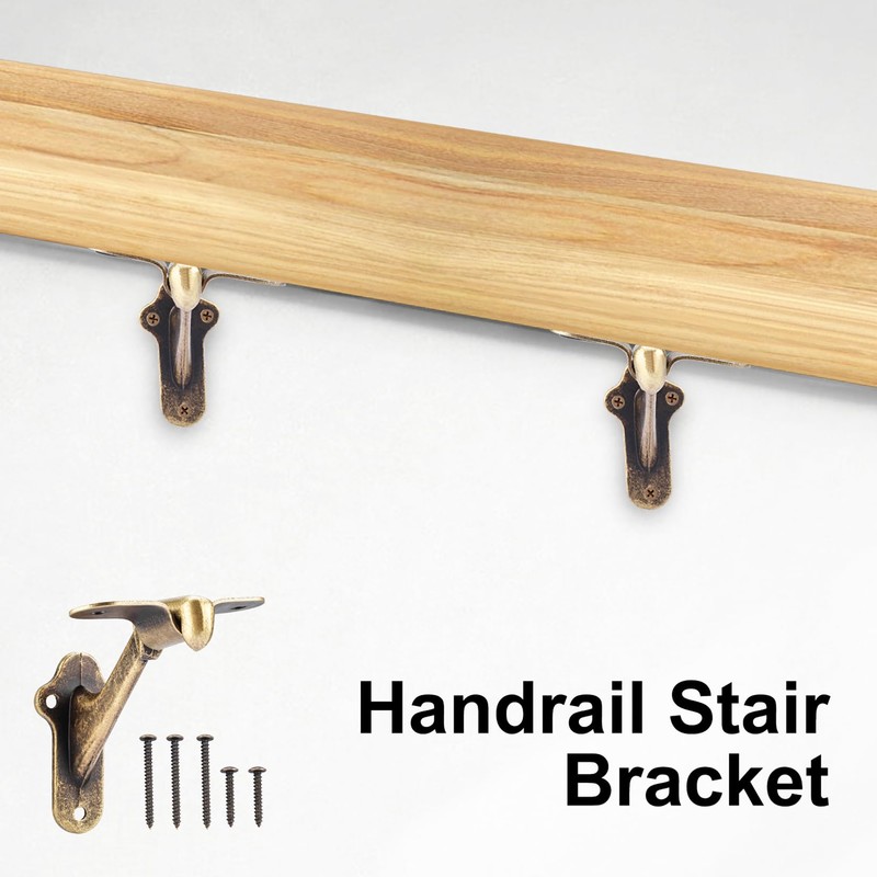 RealPlus Handrail Stair Brackets 5pcs Heavy Duty Hand Rail Bracket