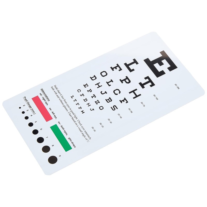 Pocket Eye Chart, 2 in 1 Snellen Eye Chart, Rosenbaum