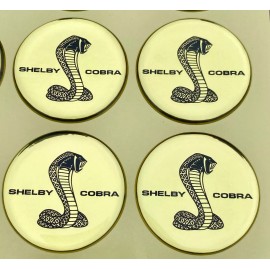 FORD SHELBY COBRA MUSTANG WHEELS CENTER CAP DECALS STEERING EMBLEMS 48mm GOLD