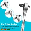 DURATECH 3-IN-1 Ratchet Handle, 1/4 ", 3/8 ", 1/2" Drive