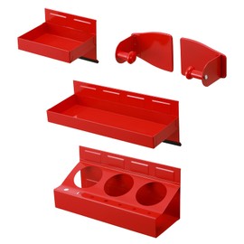 AIRTOON Magnetic Toolbox Tray Set, 4-Piece Magnetic Tool Box Holder, Holds Tools Securely in Place, Powerful Magnetic Tray Set for Shop or Garage, Red