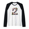 Christmas Candy Cane Number 2 Design Raglan Baseball Tee