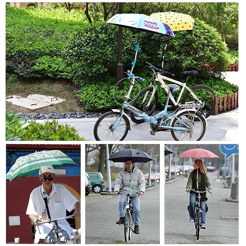 Bicycle Umbrella Holder, Umbrella Stand, 360° Rotation, Foldable, Height Adjustable,