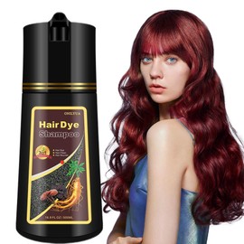 Fvquhvo Red Hair Dye Shampoo, Hair Color Shampoo for Women Men, Long Lasting Red Hair Dye, Covers Gray Hair in Minutes, Dark Burgundy Hair Dye, Champu Para Canas, Easy to Use, 16.90 Fl Oz