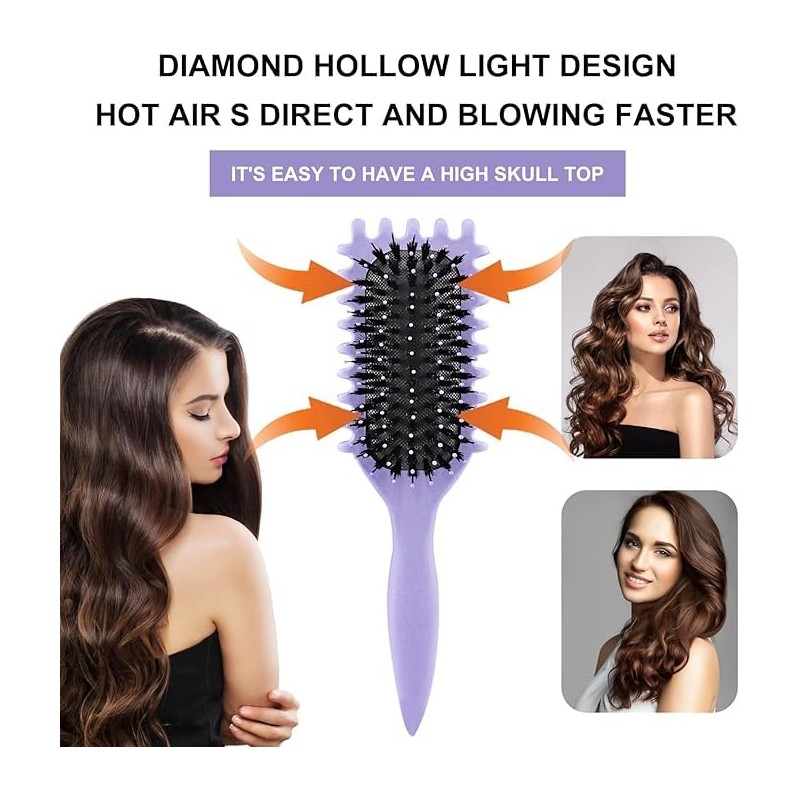 2PCS Cepillo para Cabello Rizado para Mujeres, Cepillo Definidor de
