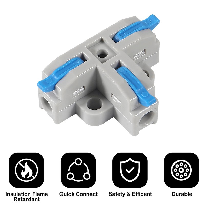 10Pcs T-Shape Lever Nut Connector, Compact Wire Conductor Connector,Quick Splitter