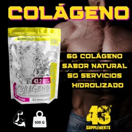 Colágeno Hidrolizado Biotina 500g Sin Sabor 43 Supplements                                                                                            