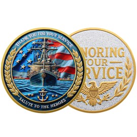 US Marine Corps Challenge Coin - 250th Anniversary Navy - Thank You for Your Service - Double-Sided Printing - High-Quality Craftsmanship - A Perfect Gift of Gratitude