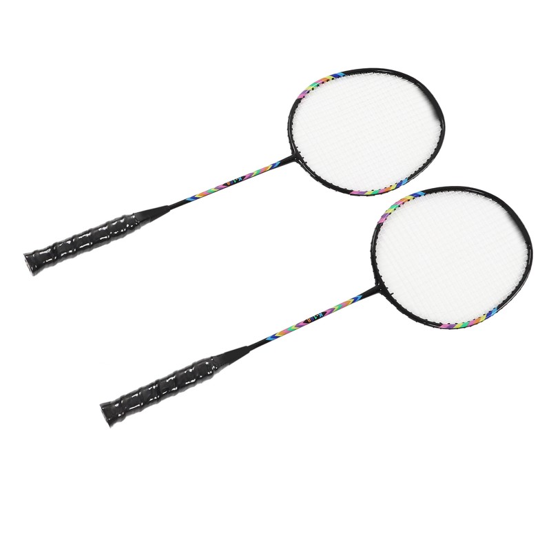 2Pcs Badminton Racquets Set Lightweight Sturdy Double Badminton Rackets with