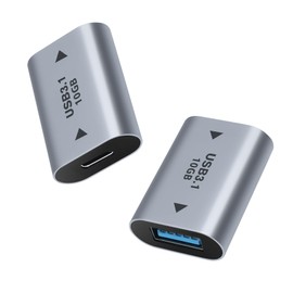 AIYEEN USB Female to USB-C Female Adapter (2 Pack), USB 3.1 Female to Type C Female Coupler for Connecting USB & USB-C Male Ends Devices, Extension Connector, USB3.1 Expansion Adapter
