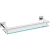 LANC Chrome Bathroom Shelf Glass Shelves 20-Inch Floating Tempered Glass