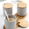 OnePine Set of 2 Ceramic Spice Jars Sugar Bowl Ceramic