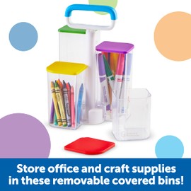 Create-a-Space See-Thru Storage Caddy, Classroom Organization, School Supplies Organizer, Desk Organization, Pen Holder, 9 Pieces